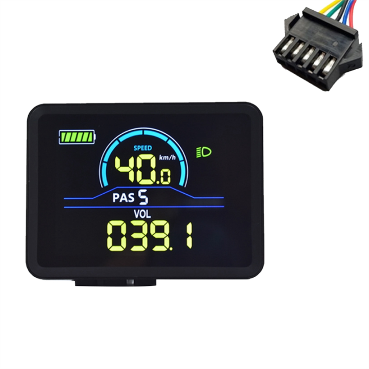 OUMERY P5C Electric Bike LCD Display Meter 24V-60V Ebike Intelligent Display IP67 UART Colorful LCD Display Meter SM 5PIN