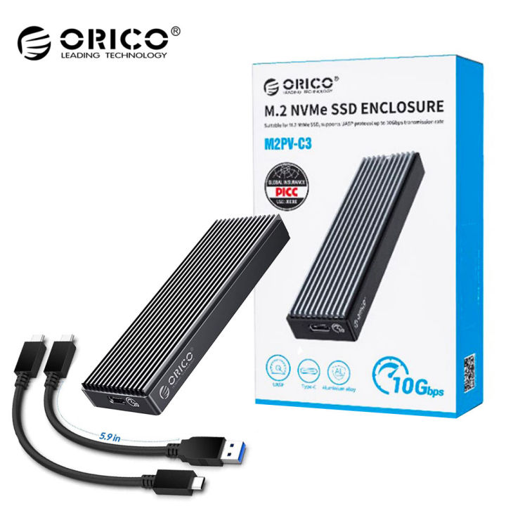 ORICO M.2 NVMe SSD Enclosure USB 3.2 Type C 10Gbps - Tool-Free External Case