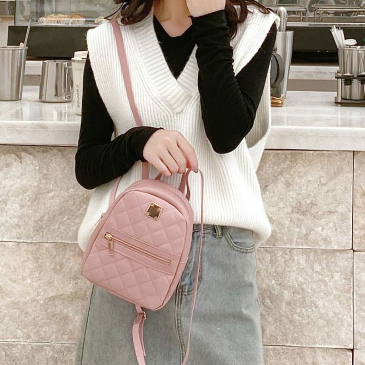 Fashion%20Solid%20color%20Lingge%20Backpack%20Handbag%20Travel%20Bag%20PU%20Backpack%20Storage%20Bag%20Small%20School%20Bag%20Students%20-%20Image%207