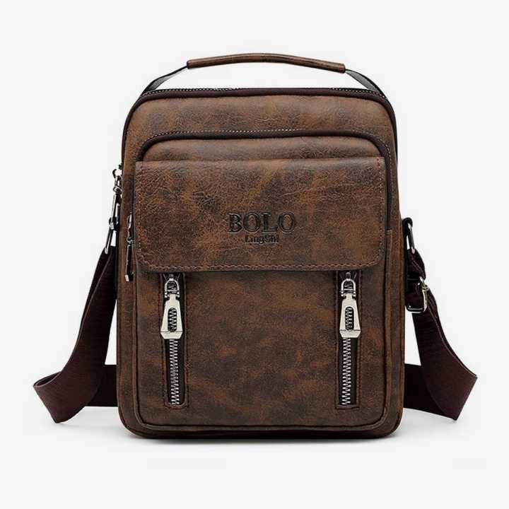Men's Crossbody Bag Shoulder Bag PU Leather Messenger Bag Outdoor Daily Adjustable