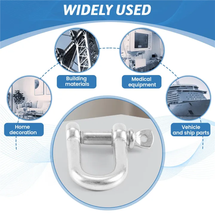 M6x38mm%20Straight%20D-Shackle,%20Short,%20Stainless%20Steel%20AISI%20316%20-%20Image%203