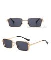 Thin Square Sunglass Golden Metal Frame Black Glass Vintage Sunglasses For Unisex - Black Sunglasses For Men And Women |. 