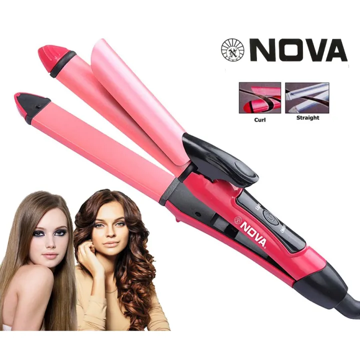 Nova 2 In 1 Professional Hair Curler Hair Straightener Daraz .np