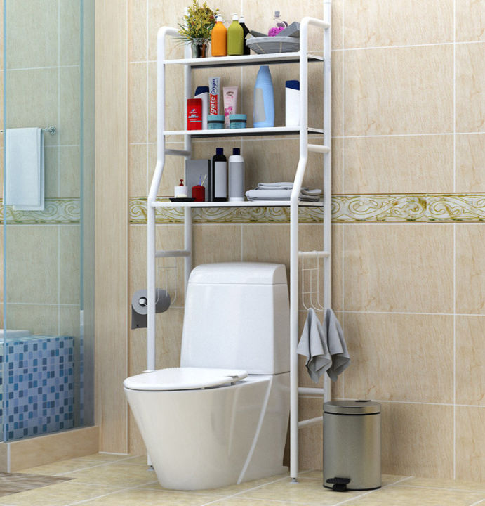3 Tier Toilet Rack Organizer Storage Washing Machine Bathroom Shelf Behind Commode