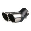FORIDE 2X Car Universal 63mm Stainless Steel Dual Outlet Exhaust Pipe Muffler Tail Throat Muffler Tip Pipe Grilled Black. 
