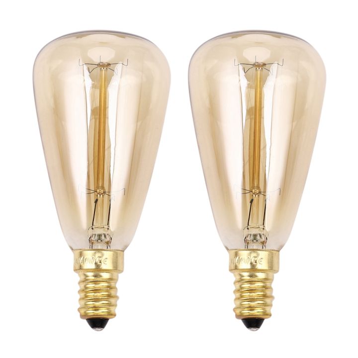 fasdaga 2X Vintage Bulbs E14 220V ST48 Incandescent Bulbs 25W 40W 60W Filament Retro Light for Pendant Lamp
