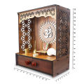 Wooden Pooja Stand Designer Mandir For Home Office Brown Temple. 