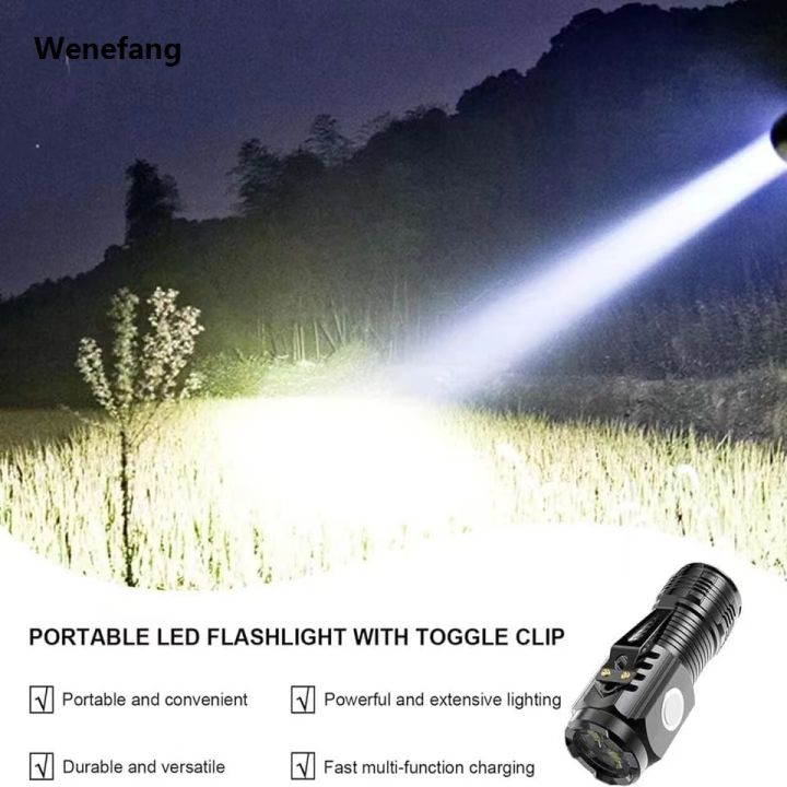 Wenefang%20LED%20Strong%20Light%20Flashlight%20Rechargeable%20Multi%20functional%20for%20Long%20New%20style%20Range%20Portable%20Outdoor%20Home%20Mini%20Flashlight%20Cap%20Clip%20Light%20-%20Image%204