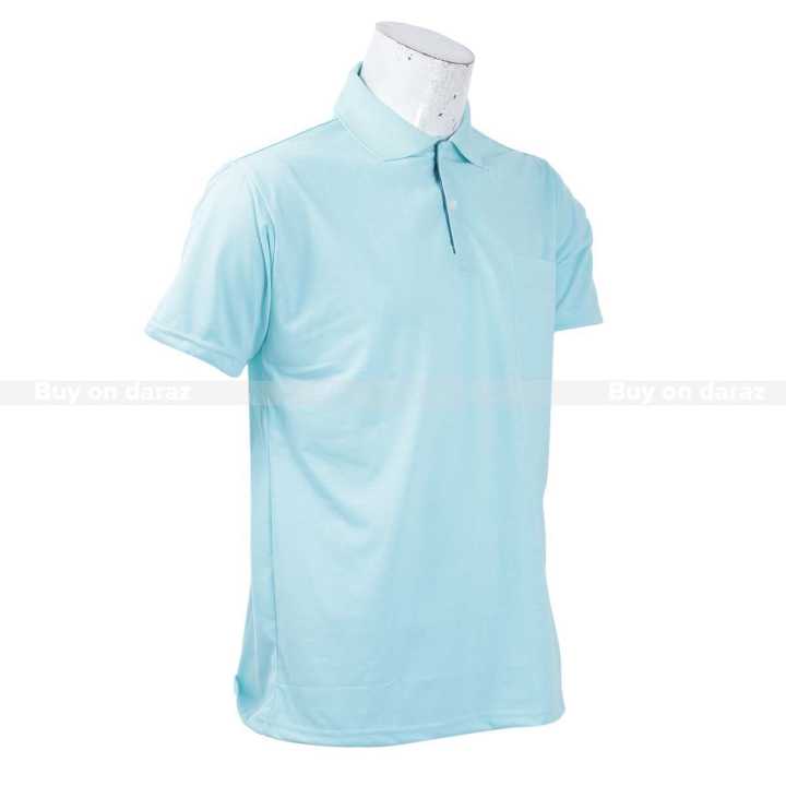 Light%20Blue%20Solid%20Polo%20Neck%20T-Shirt%20For%20Men%20-%20Image%204