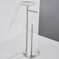 Freestanding Toilet Roll Holders Stainless Steel Anti-Rust Standing Toilet Paper Stand with Heavy, Easy to Use Brushed Silver. 