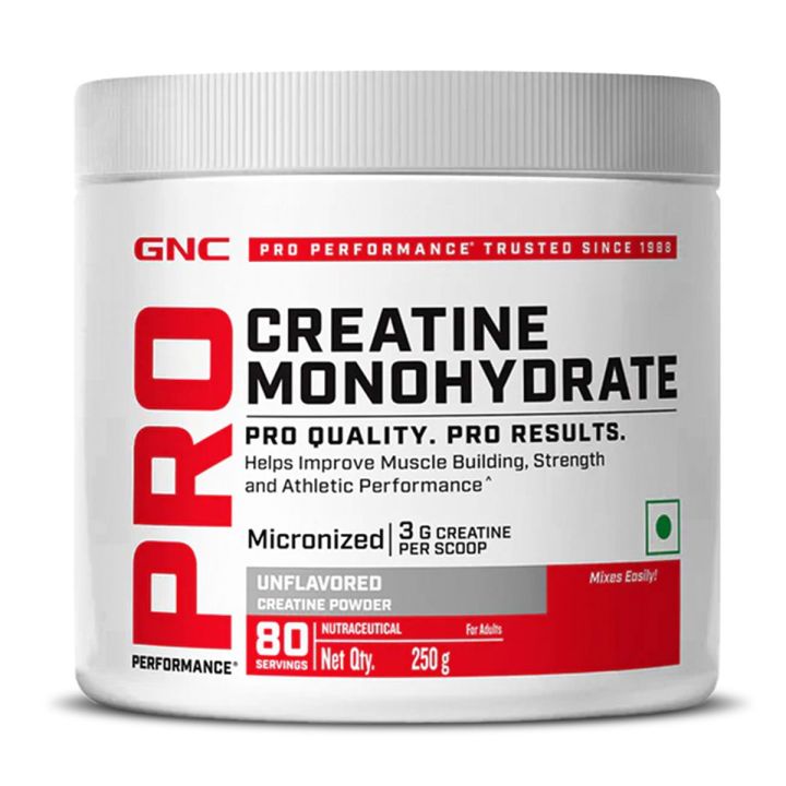 GNC Creatine Monohydrate 3000mg- 250g (80 Servings) With Micronized For Faster Absorption, Boost Energy, Muscle Volume & Performance