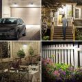 ARELENE Solar Security Lights Outdoor, 140 LED Solar Motion Sensor Lights 3 Lighting Modes Solar Powered Wall Lights 4 Pack. 