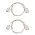 (COKP) 2X 1.4M RS232 DB9 9 Pin Male to VGA Video 15 Pin Male Adapter Cable Light Gray. 