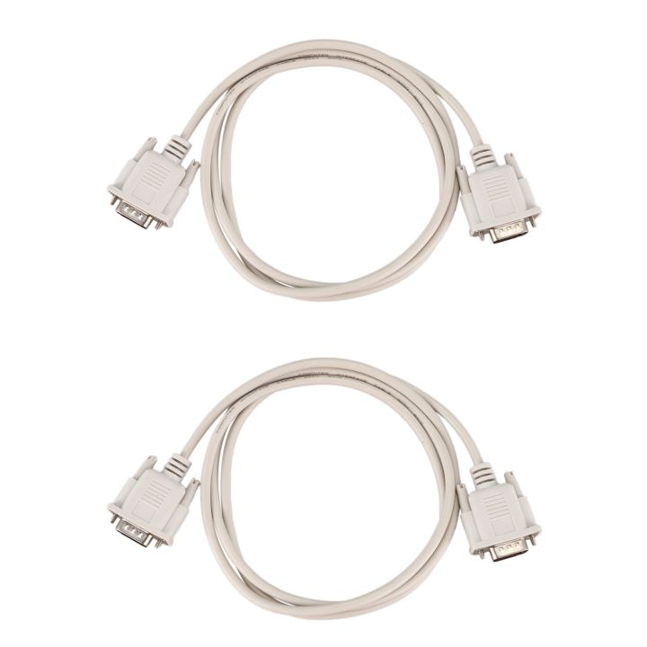 (COKP) 2X 1.4M RS232 DB9 9 Pin Male to VGA Video 15 Pin Male Adapter Cable Light Gray