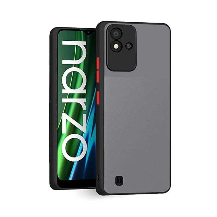 Realme Narzo 50i Camera Bump Protection Frosted Matte Back Smoke