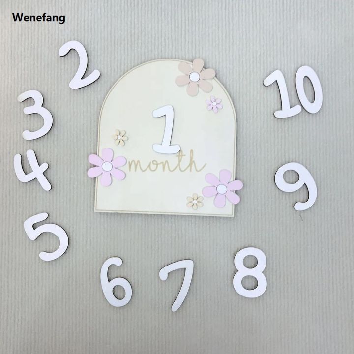 Wenefang%20Girls%20Boys%20Newborn%20Photography%20Props%20Baby%20Milestone%20Photo%20Props%20Profesional%20Wooden%20Baby%20Monthly%20Milestone%20Cards%203D%20Flowers%20Double%20Sides%20-%20Image%203