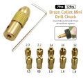7/12Pcs/Set Brass Collet Micro Drill Self-tightening Drill Bit Tool Chuck Adapter Quick Release Keyless Bit Adapt 2-5mm Cologo. 