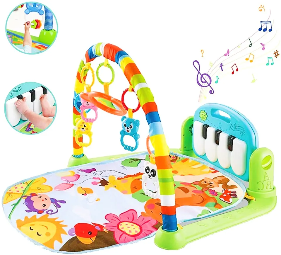 Baby Bouncer 0-6 Months Baby Play Mat With Piano Rattles For Baby
