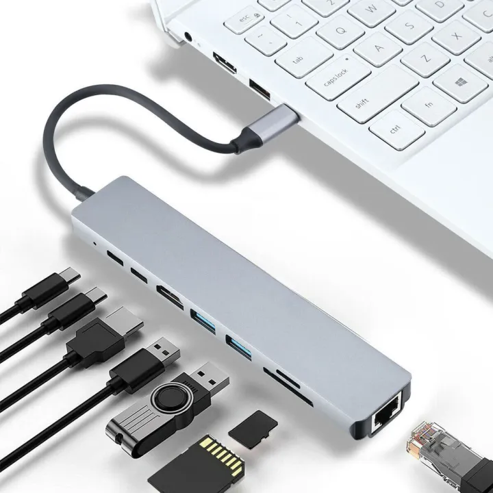 8%20in%201%20For%20MacBook%20Pro%20Air%20Multiport%20USB-C%20HUB%20To%204K%20HDMI%20USB%203.0%20Aux%20Adapter%20-%20Image%202