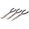 3X 11 inch EXTRA LONG NOSE PLIERS SET STRAIGHT & BENT TIP MECHANIC GRIP HAND TOOL. 