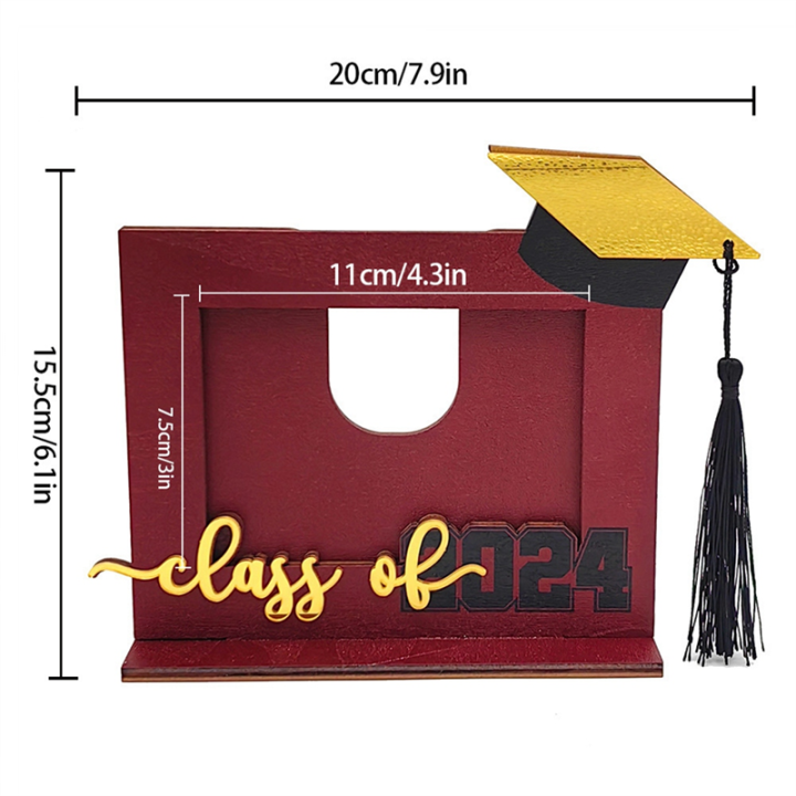 Photo%20Frame%20Wooden%20Graduation%20Picture%20Frame%20Bachelor%20Hat%20Letter%20Engraved%20Photo%20Holder%20for%20Office%20Home%20Decoration%20Red%20-%20Image%205