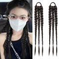 Linman 2Pcs Hair Accessories Synthetic Boxing Braids Ponytail Rubber Band HaiLuxury r Extension Pony Tail Hairpiece Long Natural Twist Braid Wig for Women. 