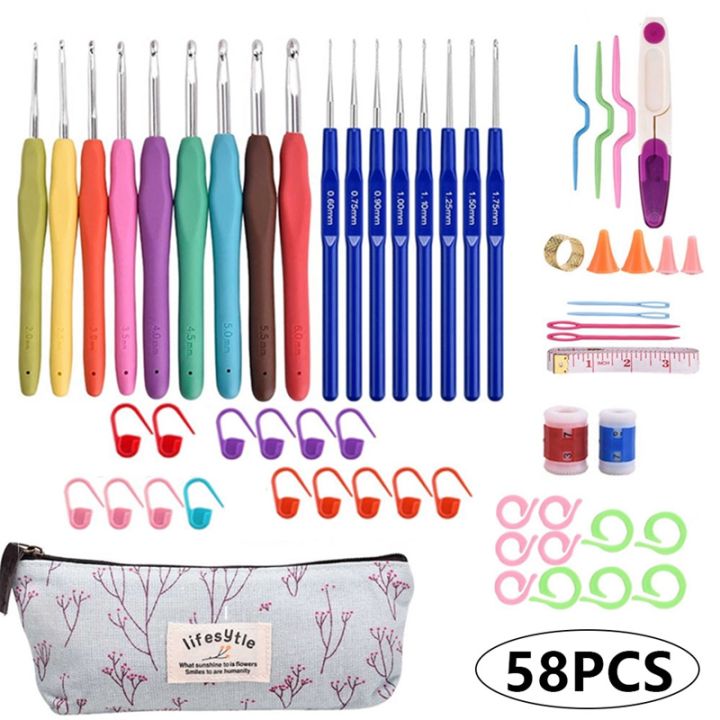 58Pcs%20Crochet%20Set%20Soft%20Crochet%20Hook%20Yarn%20Knitting%20Needle%20with%20Storage%20Bag%20Knitting%20Craft%20Case%20Sewing%20Tool%20Aaccessories%20-%20Image%206