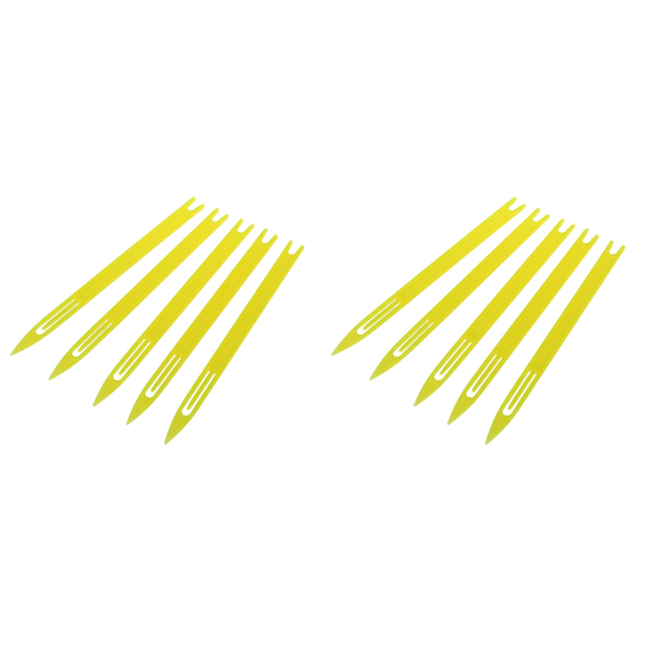 NAMUNY 10 Pcs 2 Yellow Plastic Fishing Net Repair Netting Needle Shuttles