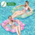 1PC 4-Tube Iatable Hammock (with Hand Pump) + Fun Floating Mat – Lightweight Summer Gear for Pool, Lake or Beach. 