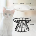 Cat-Bowls, Elevated Cat-Bowl, Raised Ceramic Cat-Dish with Metal Stand,Pet Water or Food Feeding Station,Dishwasher Safe. 