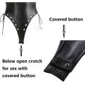 Pants top open fabric tights spandex jumpsuit metal buckle leather cheerful leggings bottom ladies one-piece i. 