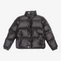 Black Silicon Puffer Jacket For Girls. 