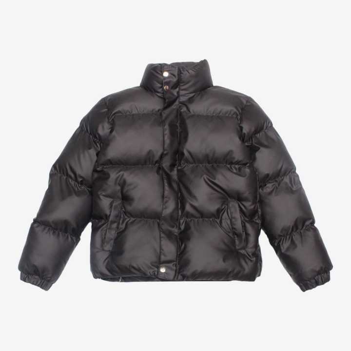 Black Silicon Puffer Jacket For Girls