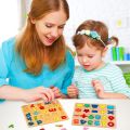 Minico Wooden Educational Puzzle for Kids – Small English Alphabet a-z Board – Colorful Montessori Toy for Toddlers (20x20cm). 