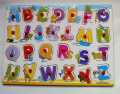 English Letters Board Toy ABC Wooden Jigsaw Puzzle with Knobs Learn English Alphabet for Kids Boys & Girls. 