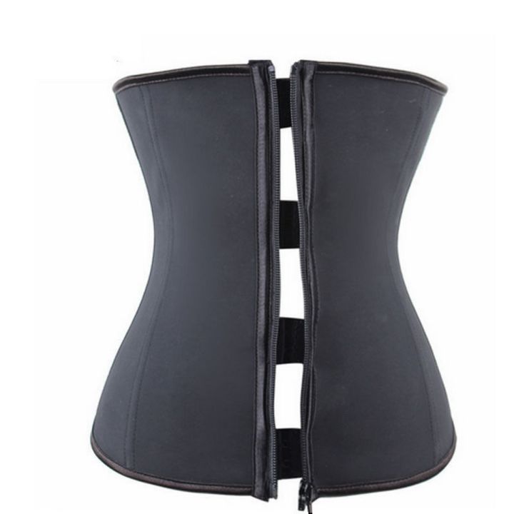 New Firm Waist Trainer Fashion Women Zipper Body Shaper Zipper Up Shapewear Solid Black Corset Girdle Slimming Belt