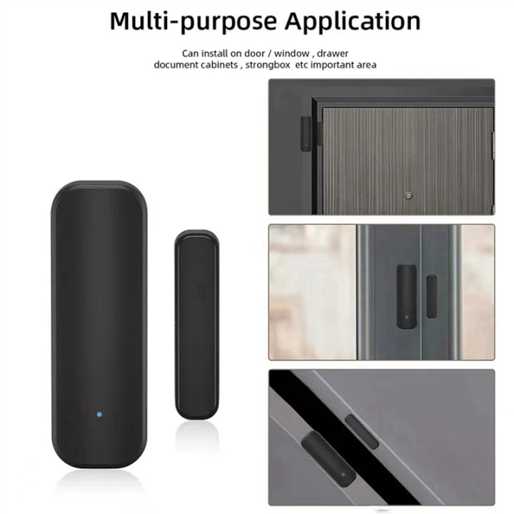 2X%20Tuya%20Smart%20Door%20Window%20Sensor%20Home%20Indoor%20Door%20Magnetic%20Detector%20Compatible%20with%20&%20Home%20Black%20-%20Image%204
