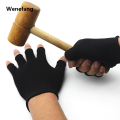 Wenefang 1Pair Black Half Finger Fingerless Gloves for Women and Men Wool Knit Wrist Cotton Gloves Winter Warm Workout Gloves. 