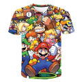 Super Mario 3D World Print T-Shirt Cartoon series summer new loose casual breathable short-sleeved top. 