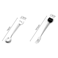 Cute Cats Coffee Spoon and Fork Set, Ceramic Stainless Steel Cats Dessert Spoon Drink Spoons Fruit Fork Easy to Use 14.5cm. 