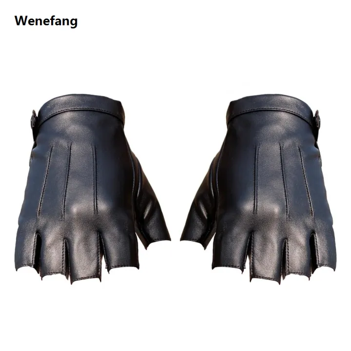 Wenefang%20Fingerless%20Driving%20Gloves%20PU%20Faux%20Leather%20Outdoor%20Sports%20Halloween%20Role-playing%20Half%20Finger%20Gloves%20For%20Male%20Female%20Teenagers%20-%20Image%208