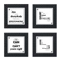 "If life was easy" Quote- matt laminated printed poster with checker frame (4 pcs set)9x9Inch. 