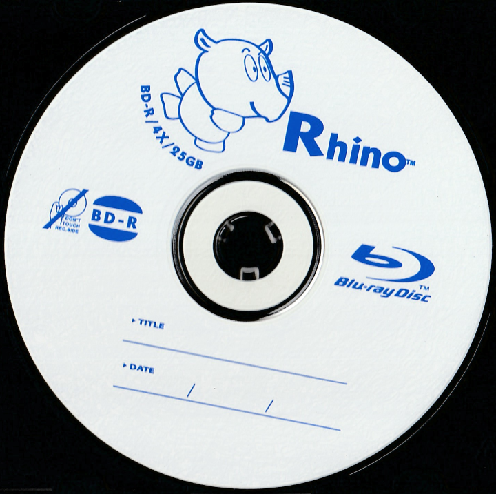 Rhino BD-R Blank Blu Ray Disc 25GB 1-4X Recordable