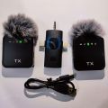 F11-2 Wireless Microphone 3 in 1, Noise Cancellation Wireless Mic for Youtubers, Video Recording, Facebook, Compatible with Type-C. 