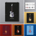 Home decoration guitar poster music gift, guitar music poster painting cafe wall old stickers living room print poster bar print. 