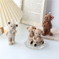 Plaster  Cute bear candle molds  High-quality  clay  Cute  Silicone molds  Bear shape  3D  Candle making molds  for Festival gifts  Home decor  DIY projects  Craft enthusiasts  Candle making workshops. 