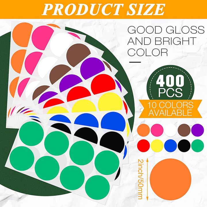 2%20Inch%20Round%20Color%20Coding%20Sticker%2010%20Assorted%20Colors%20Circle%20Dot%20Labels%20Self-Adhesive%20Colored%20Solid%20Color%20Sticker(400)%20-%20Image%203