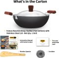 Hawkins Non Stick Deep Kadhai, Deep-Fry Pan (INK35S) Kadai 26.85 Cm Diameter With Lid 3.5 L Capacity  (Hard Anodised, Non-stick, Induction Bottom). 