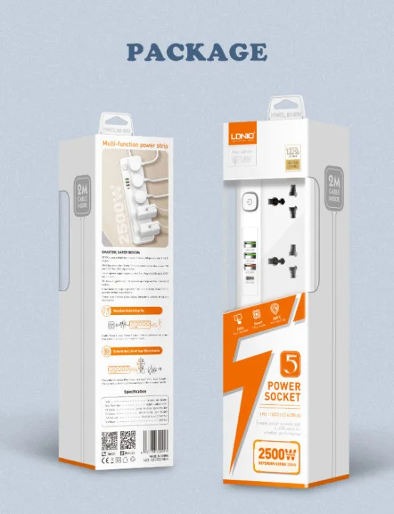 LDNIO%20SC5415%20Multi%20Function%20Power%20Strip%205%20Power%20Sockets%20Fast%20Charging%20PD+QC%203.0%20USB%20Port%202Meter%20Cord%20Power%20Extension%20Multi%20Plug%20Wire%20Code%20-%20Image%204