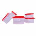 Bagmati Set Of 5 Square Plastic Container | Multipurpose Transparent Plastic Container With Air Tight Lid - 5 Pcs. 